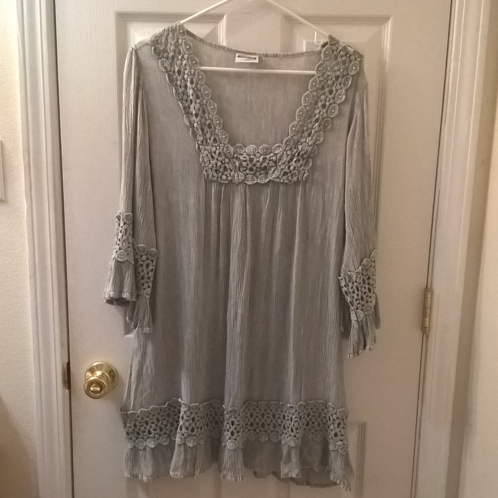 Shoreline Silver/Grey Boho Tunic Small/Medium